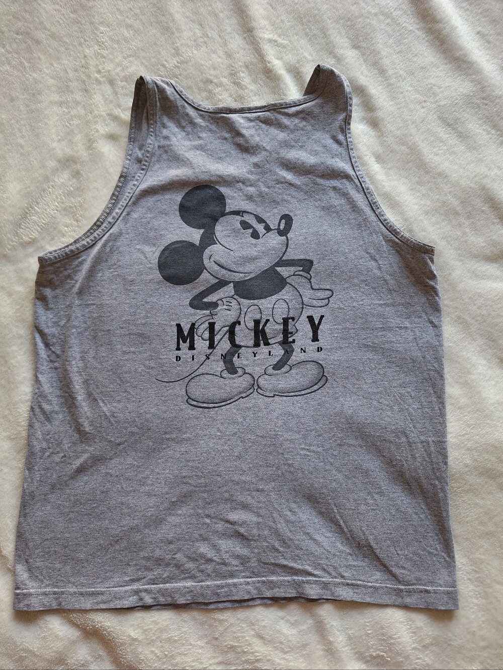 🏷️ VINTAGE 90s Disneyland Mickey Mouse Tank Top Puff Print Made in USA L